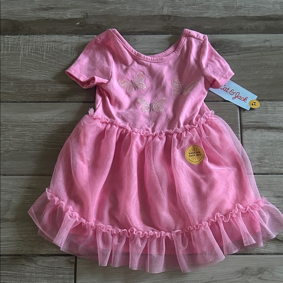 Cat & Jack Pink Tulle Dress with Butterfly Accents - Picture 1 of 3
